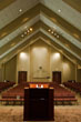 Church interior: showing the lighting system as seen looking to the back of the building